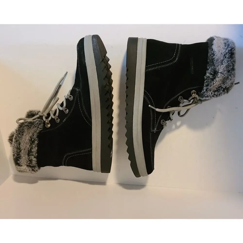 COUGAR STORM WINTER BOOTS MELODY WATERPROOF SUEDE FAUX FUR LACE-UP SZ 11 B